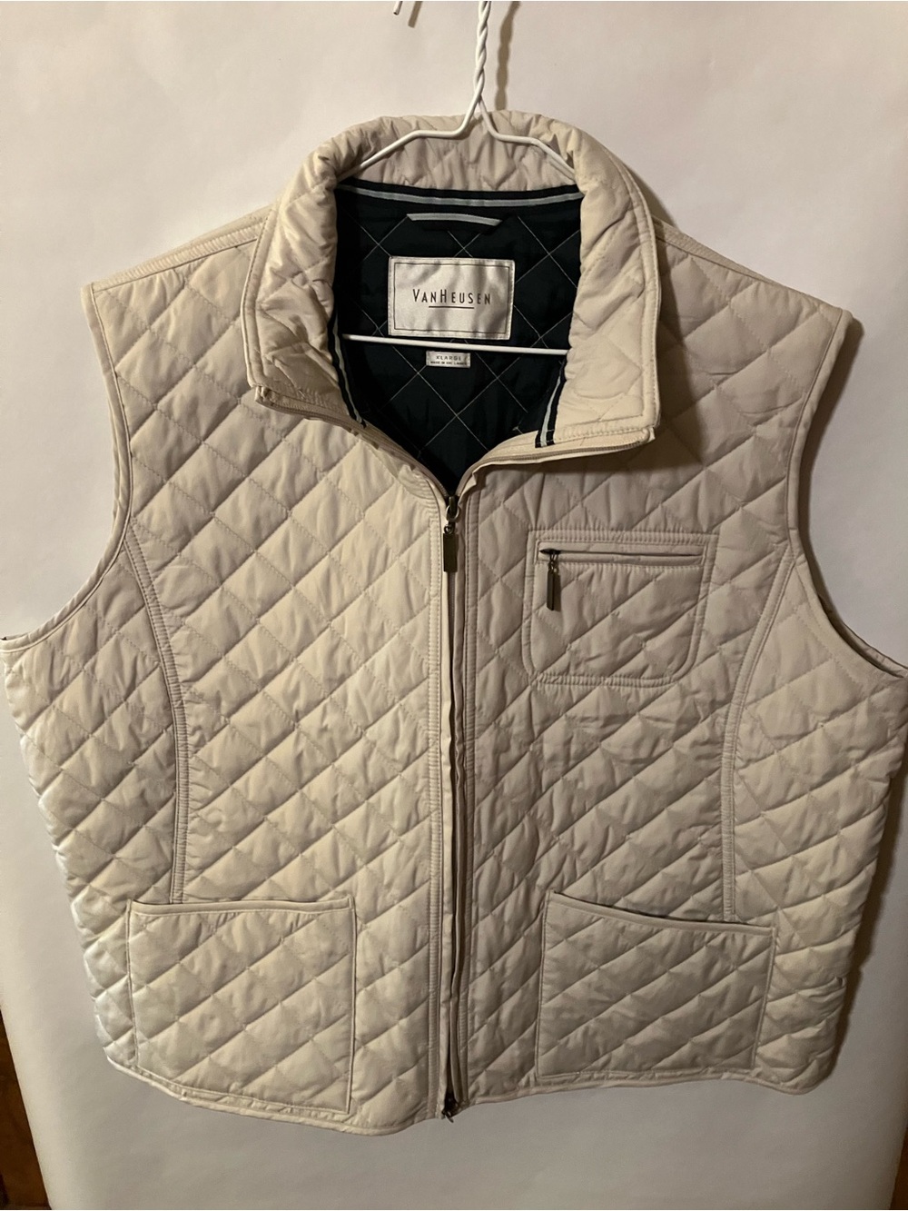 Van Heusen Men's Quilted Cream Vest XL